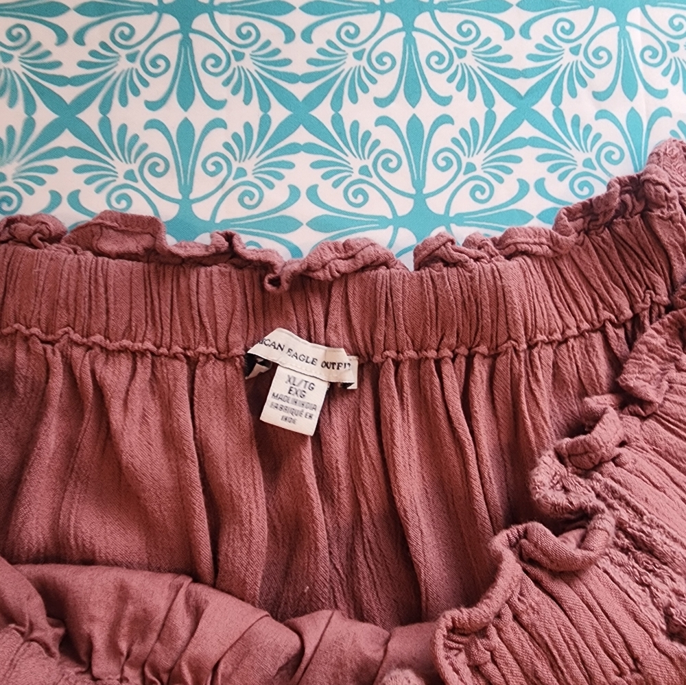 American Eagle Mauve Pink off the shoulder top XL - Picture 7 of 8